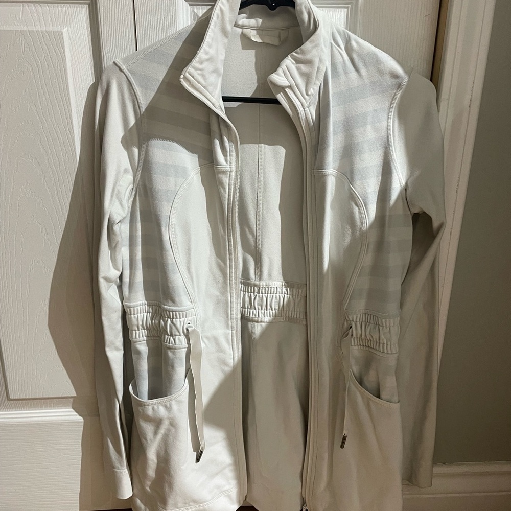 Lululemon Athletica Light Gray and White Utility Jacket